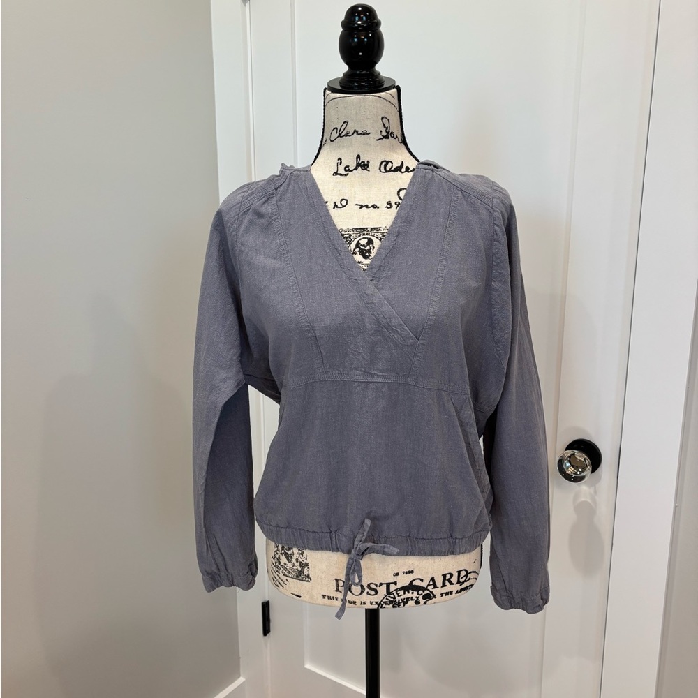 Prana Bowry Crossover Hemp Gray Hoodie